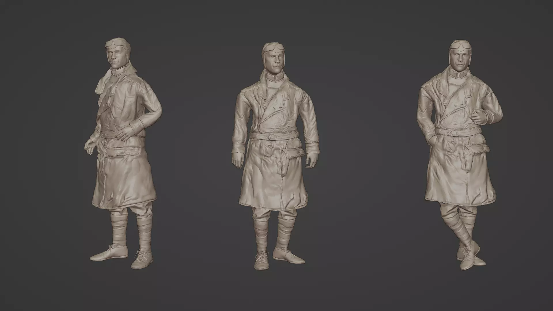 German-pilot-WWI 3D model_0