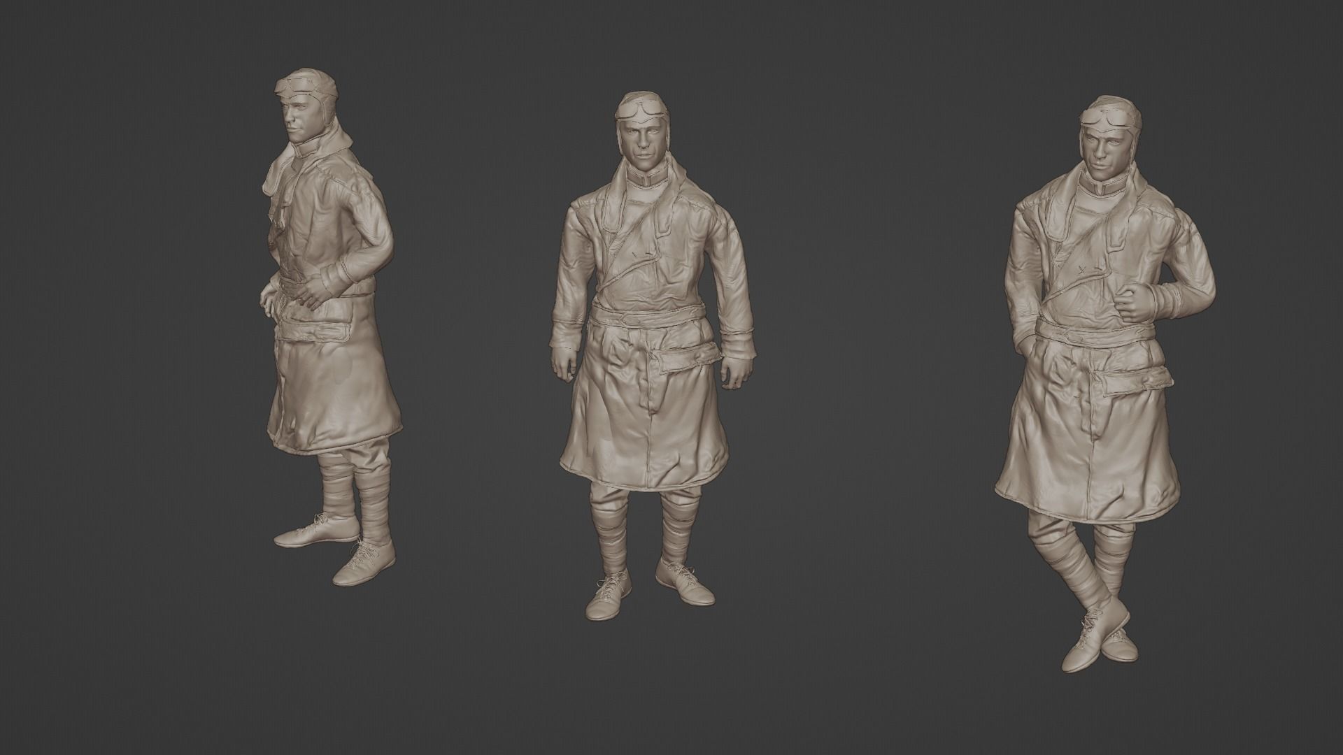 German-pilot-WWI 3D model_1