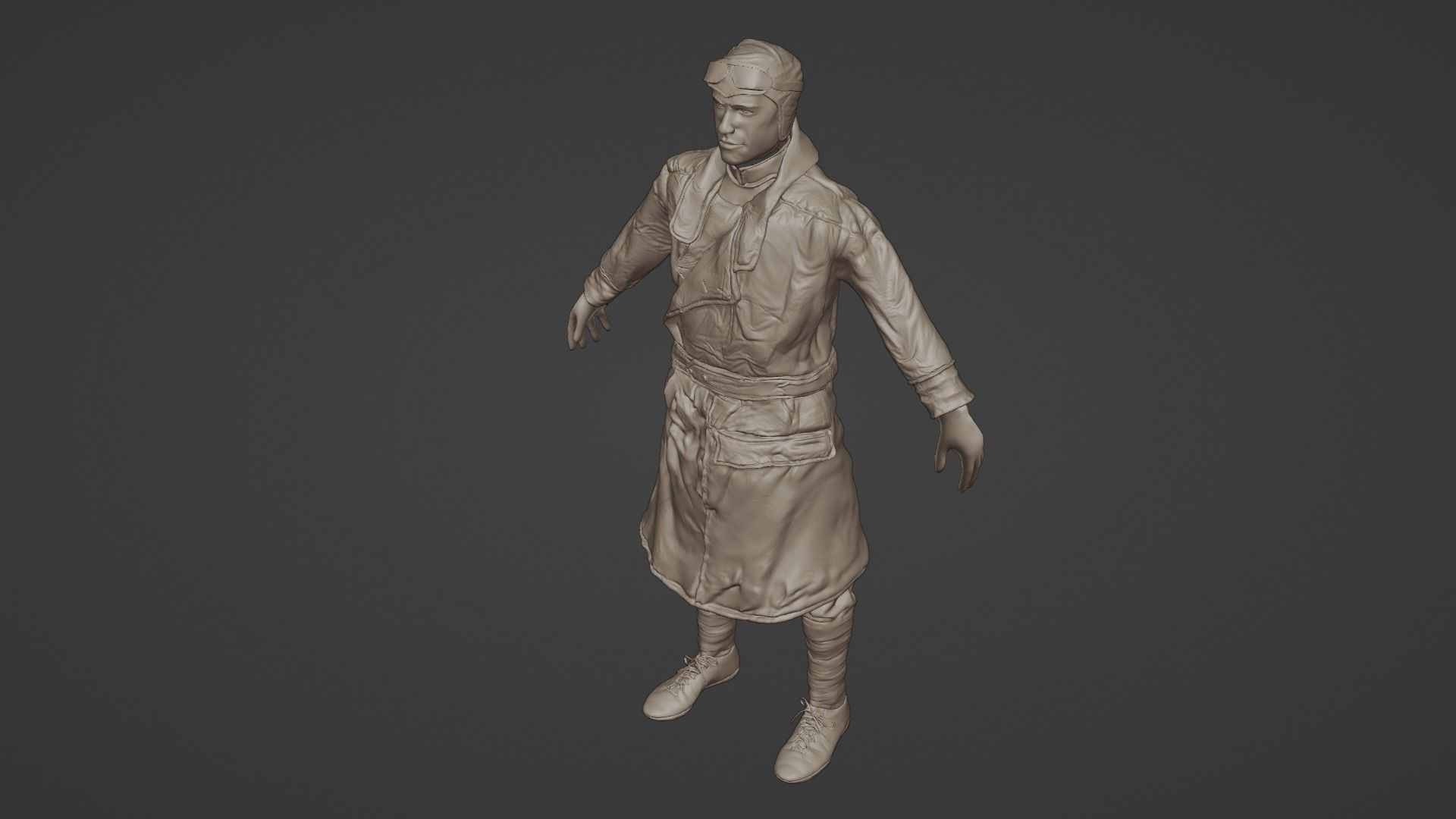 German-pilot-WWI 3D model_10