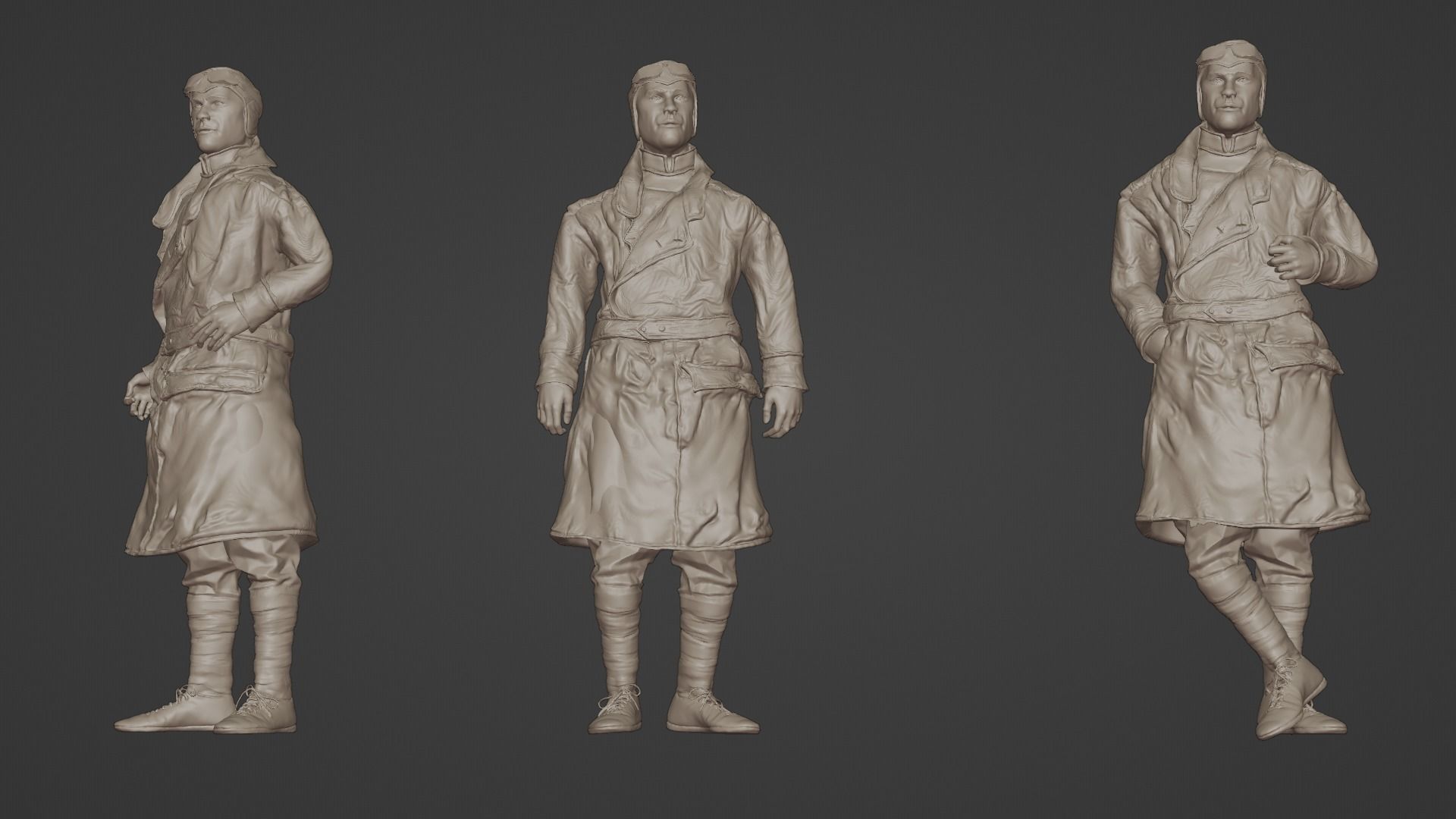 German-pilot-WWI 3D model_2