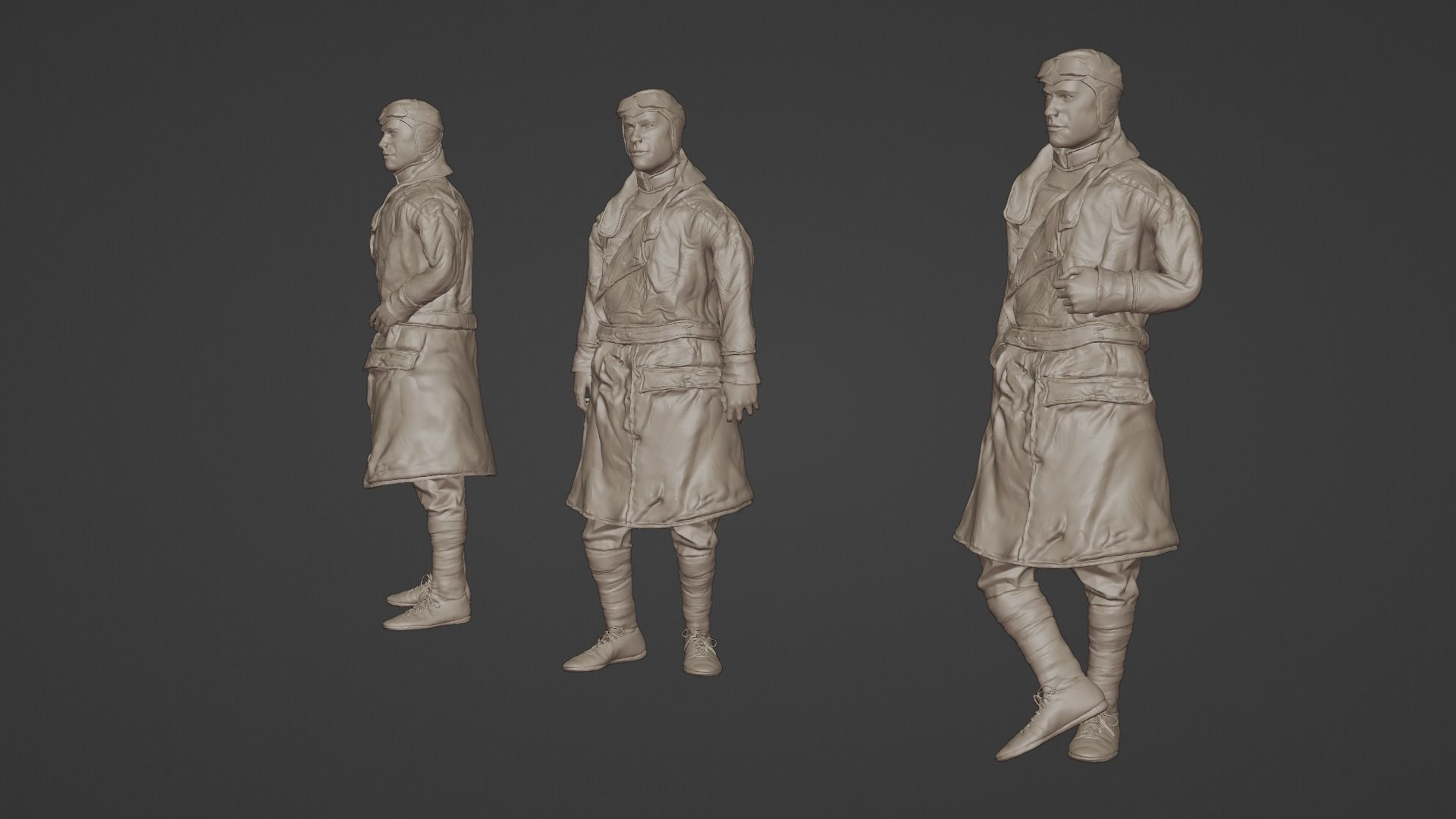 German-pilot-WWI 3D model_3