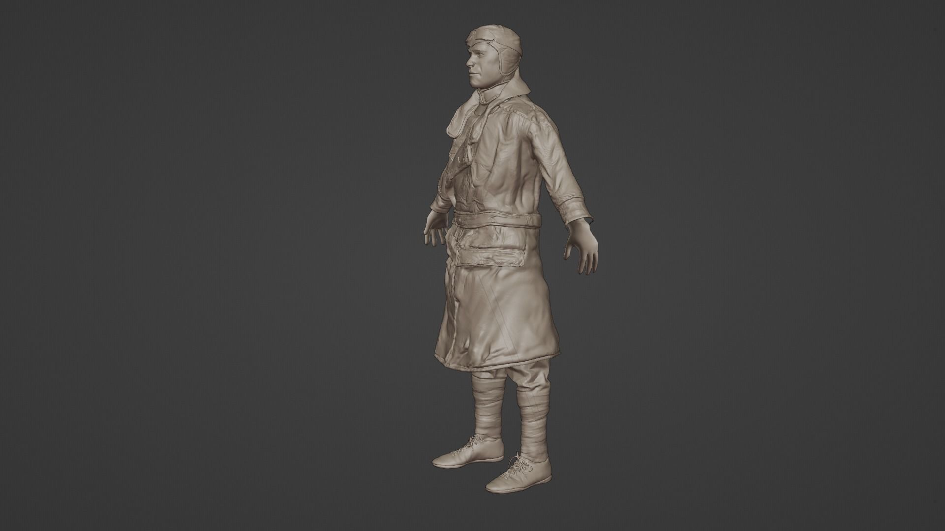 German-pilot-WWI 3D model_7