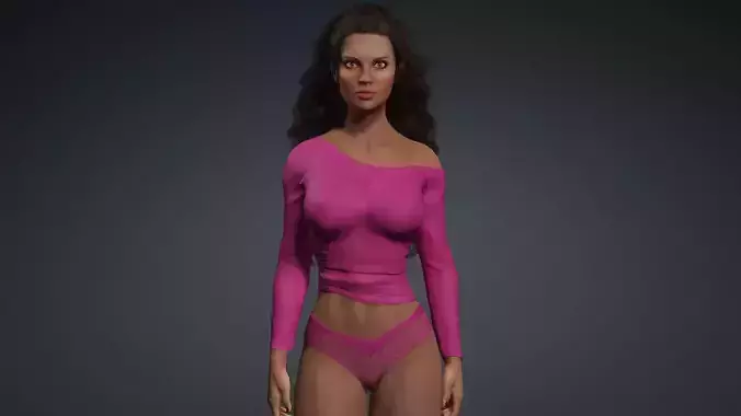 Sexy Black Woman - Fully Rigged 3D model 