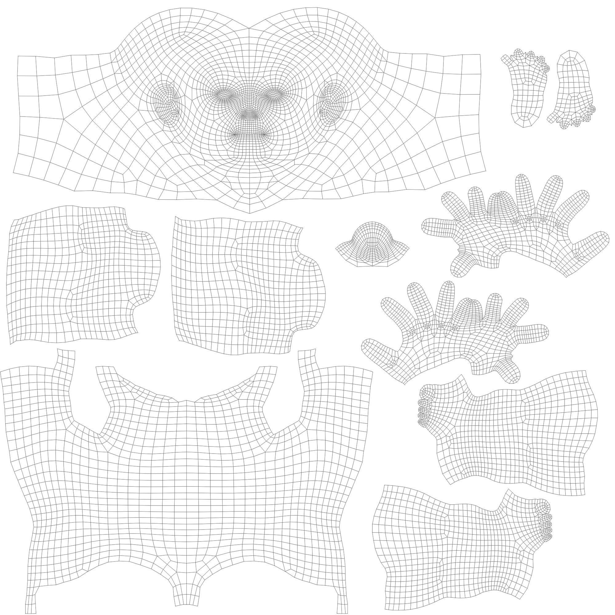 Superhero Base Mesh - Real-time Realistic 3D Model Low-poly 3D model_22