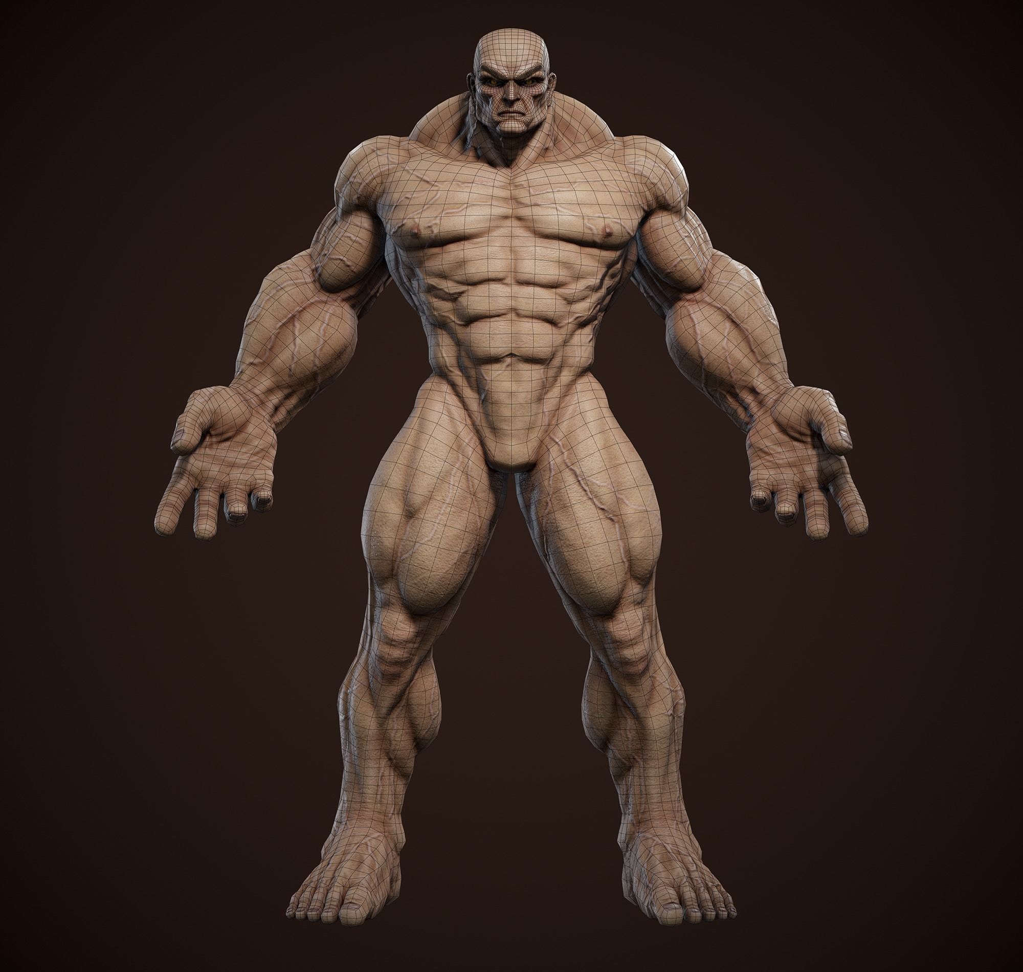 Superhero Base Mesh - Real-time Realistic 3D Model Low-poly 3D model_10