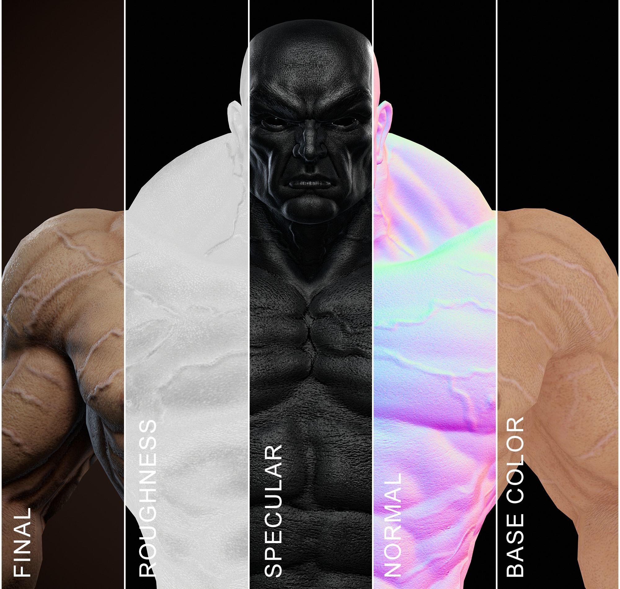 Superhero Base Mesh - Real-time Realistic 3D Model Low-poly 3D model_9