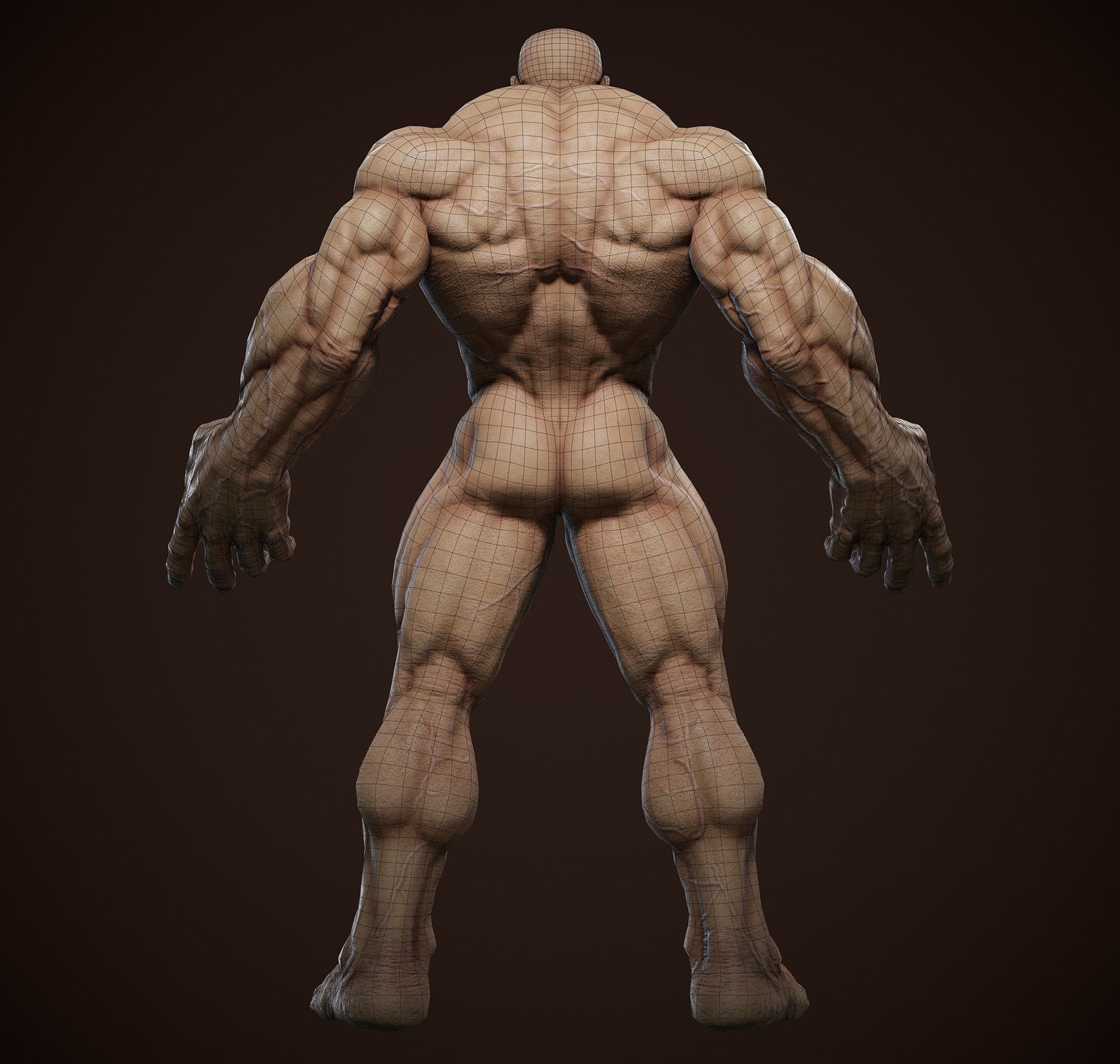 Superhero Base Mesh - Real-time Realistic 3D Model Low-poly 3D model_11