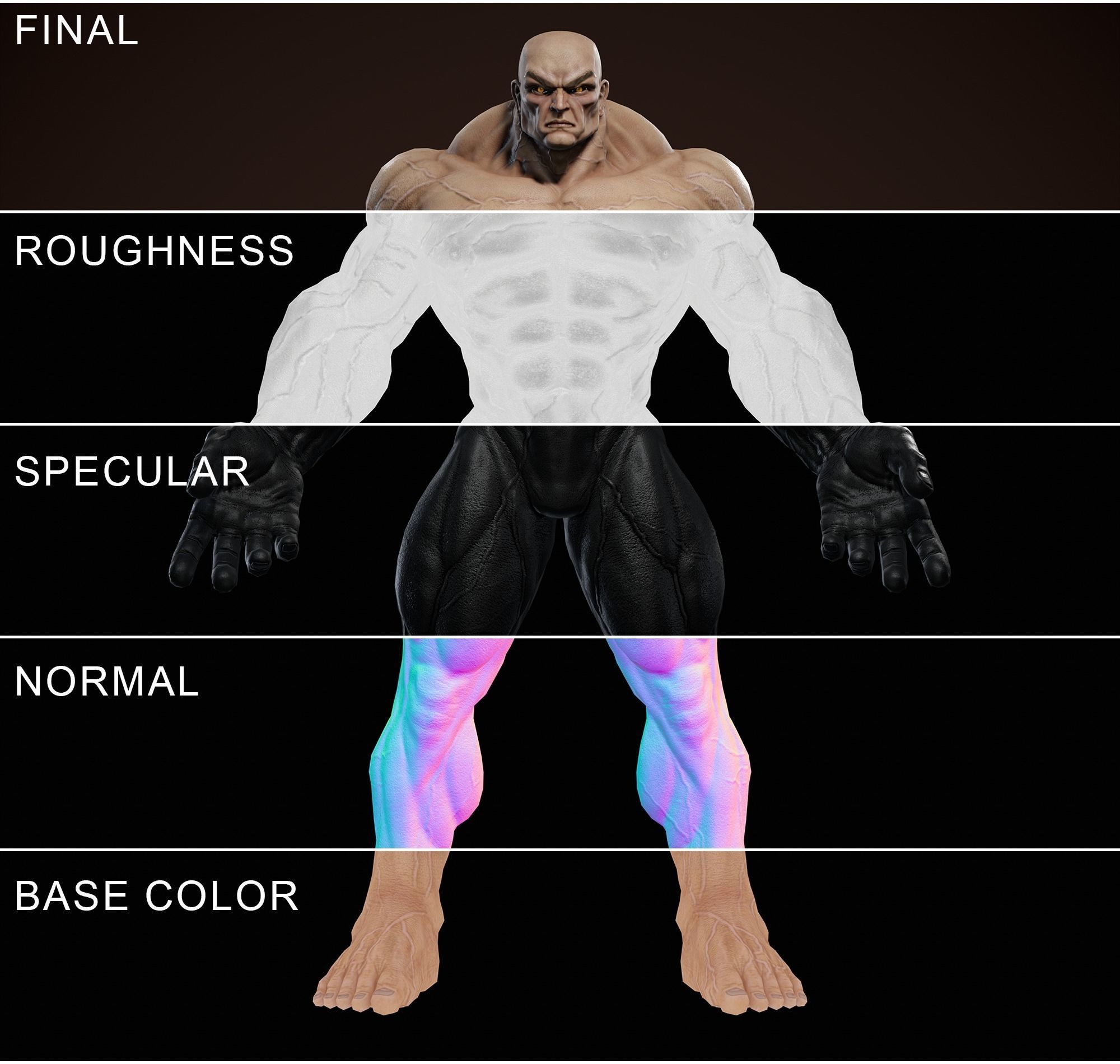 Superhero Base Mesh - Real-time Realistic 3D Model Low-poly 3D model_8