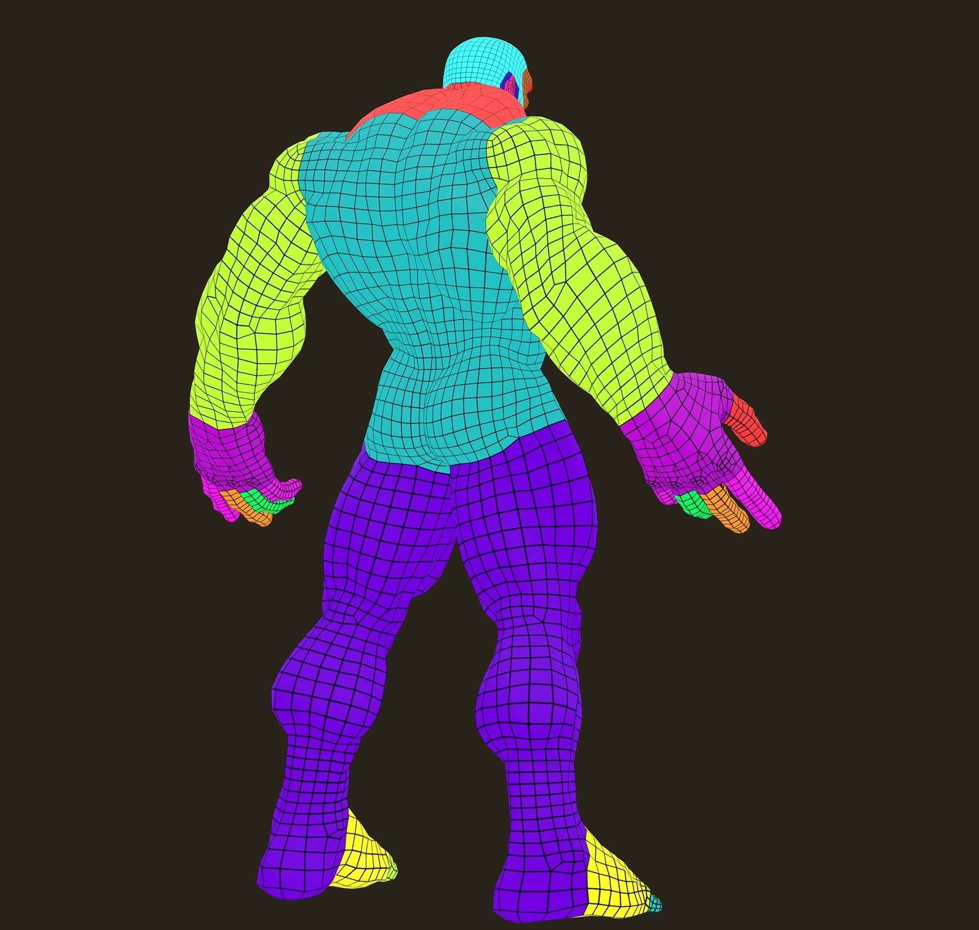 Superhero Base Mesh - Real-time Realistic 3D Model Low-poly 3D model_15