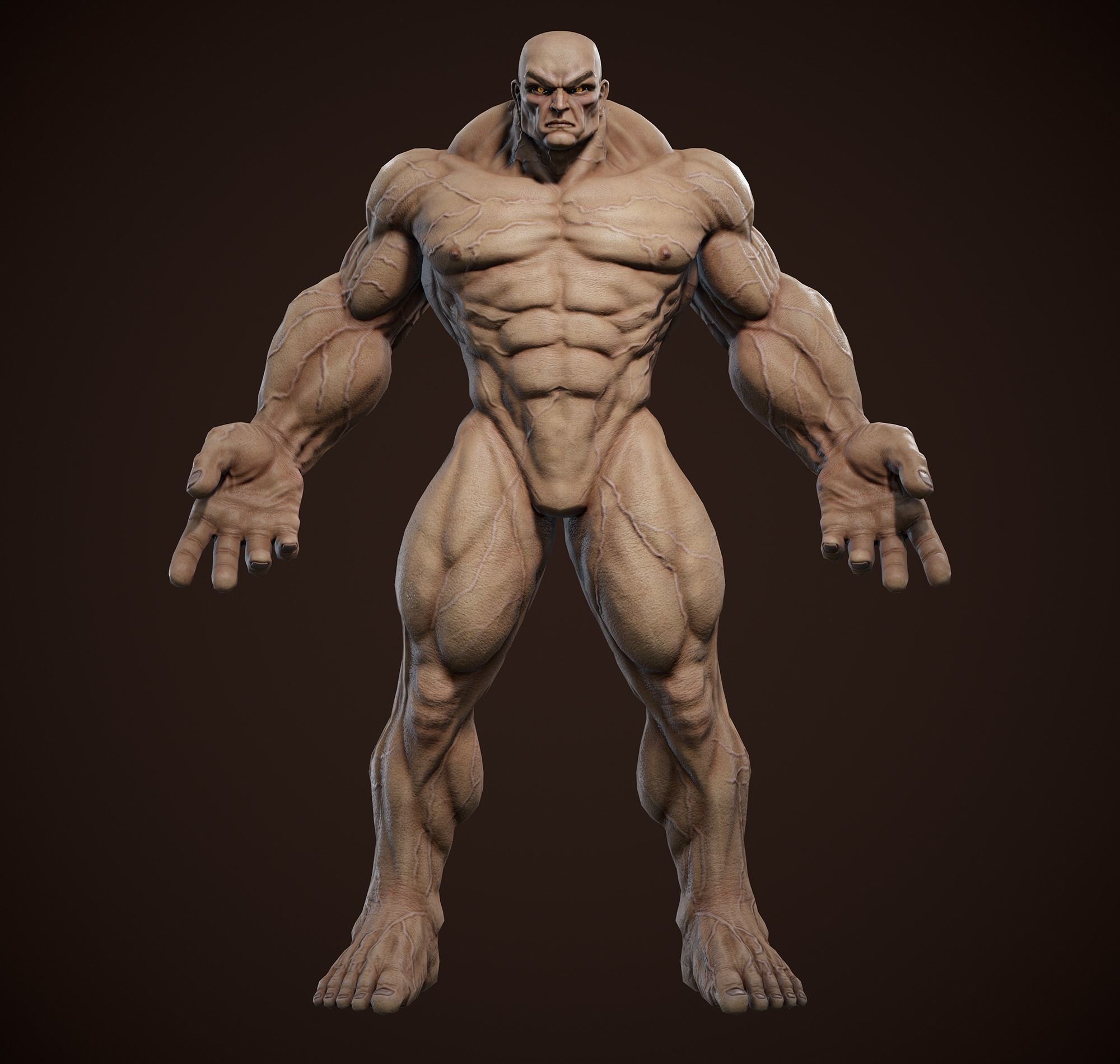 Superhero Base Mesh - Real-time Realistic 3D Model Low-poly 3D model_2