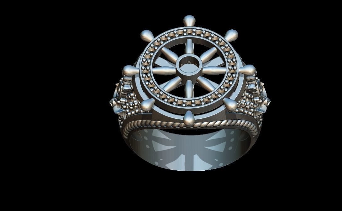 Anchor rudder and compass ring 3D print model_5