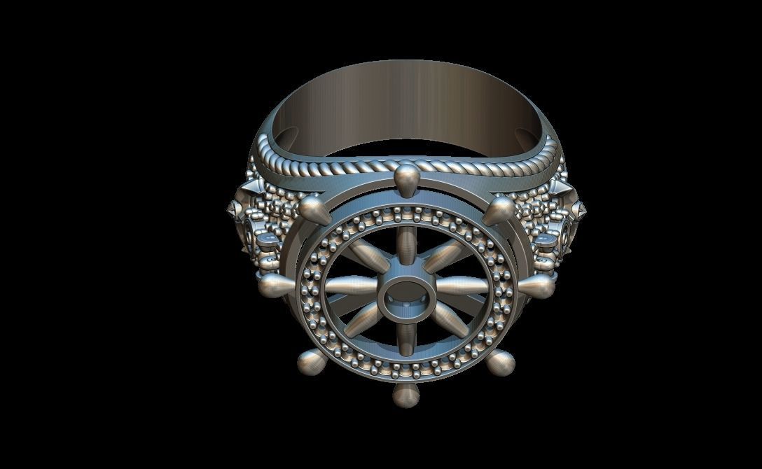 Anchor rudder and compass ring 3D print model_6