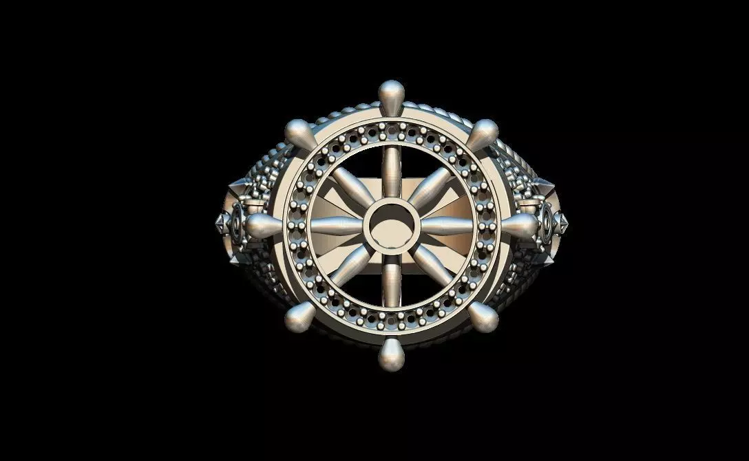 Anchor rudder and compass ring 3D print model_0