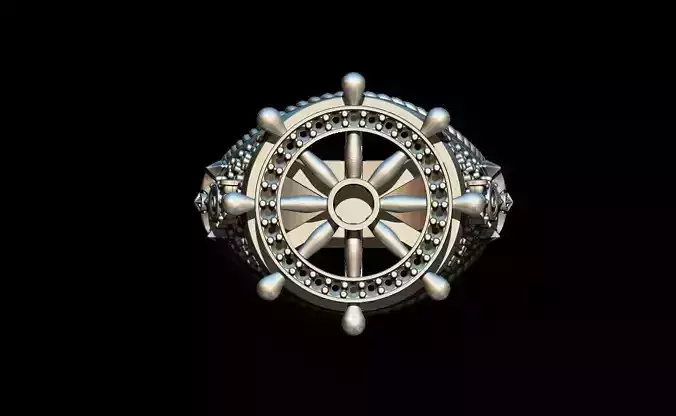 Anchor rudder and compass ring 3D print model