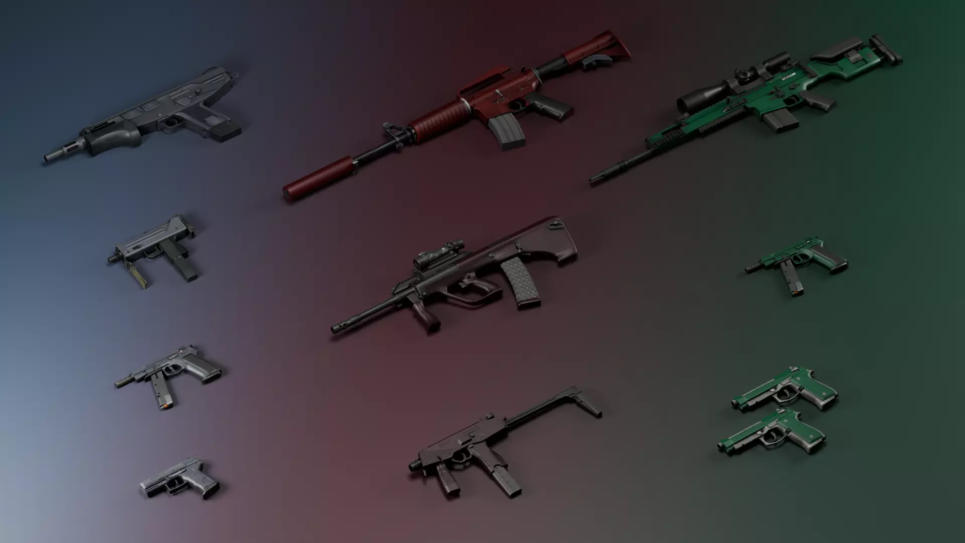 Emerald - Hot Rod - Silver CS2 Collection 3D model_0