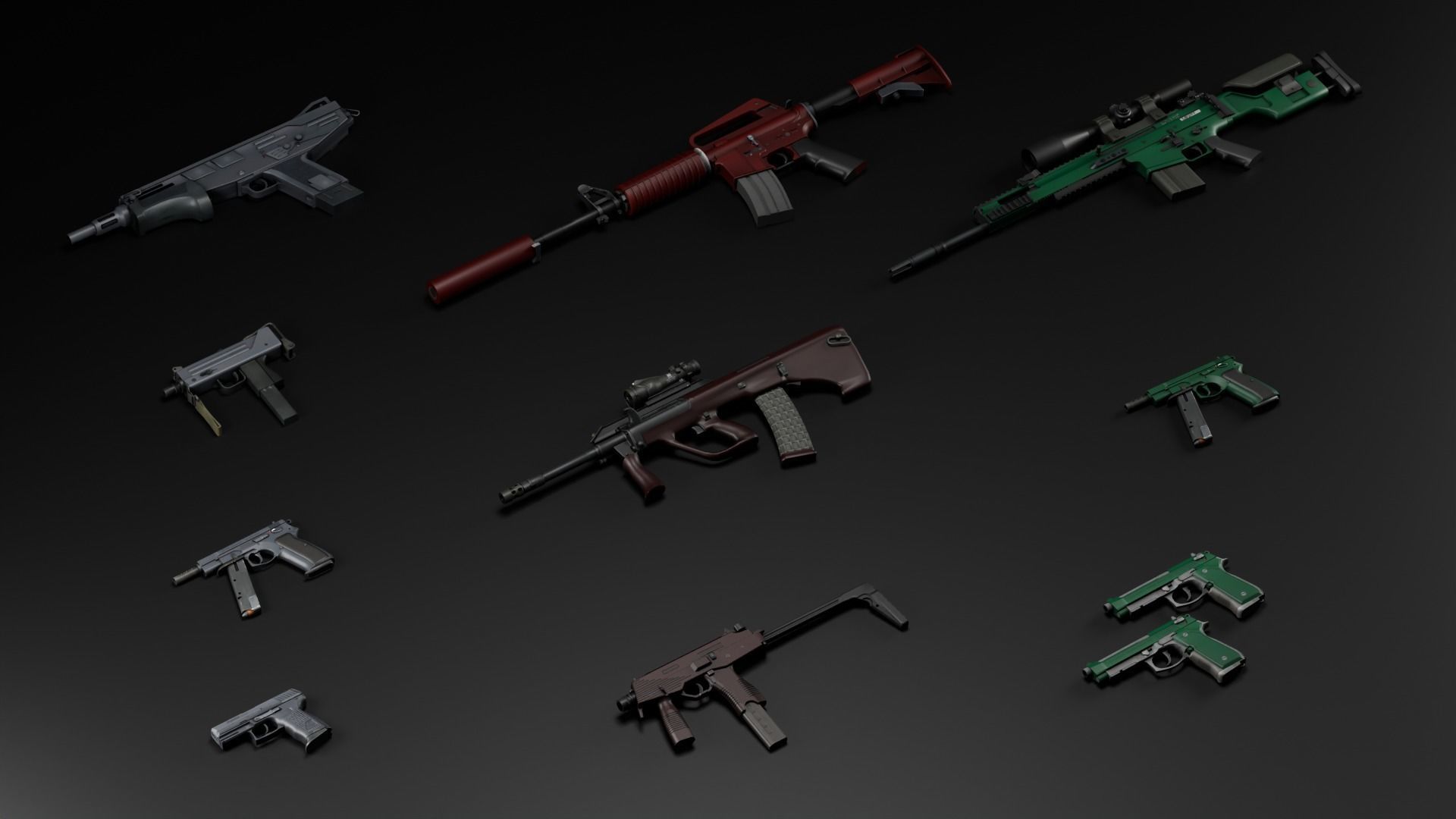 Emerald - Hot Rod - Silver CS2 Collection 3D model_2