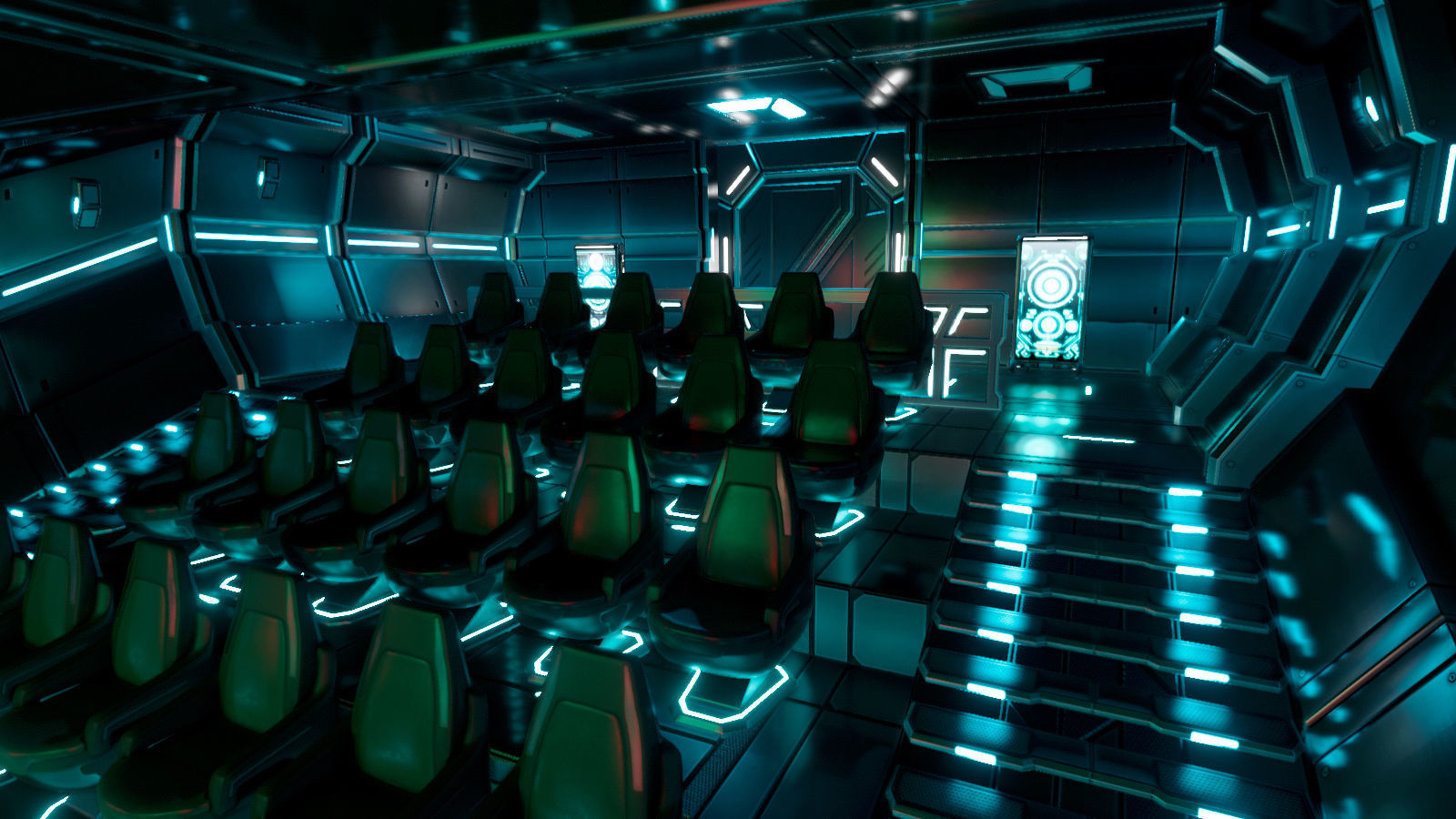 Sci Fi Auditorium Hall Low-poly 3D model_4