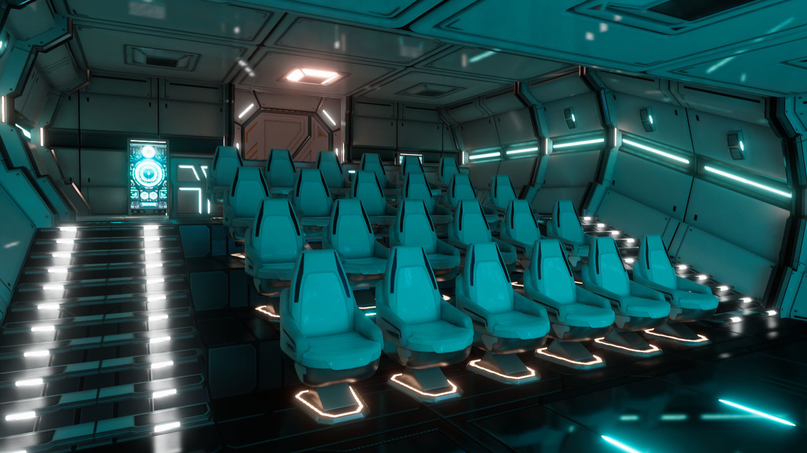Sci Fi Auditorium Hall Low-poly 3D model_2