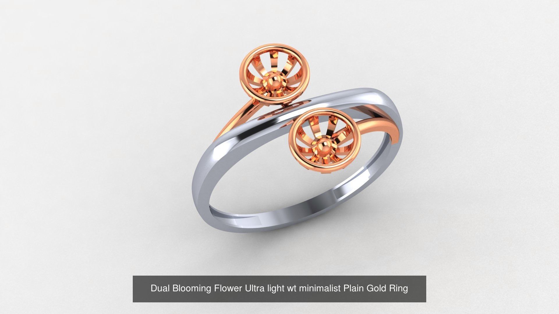 103 Ultra light wt minimalist Plain Gold Ring 3dm stl renders 3D Model Collection_83