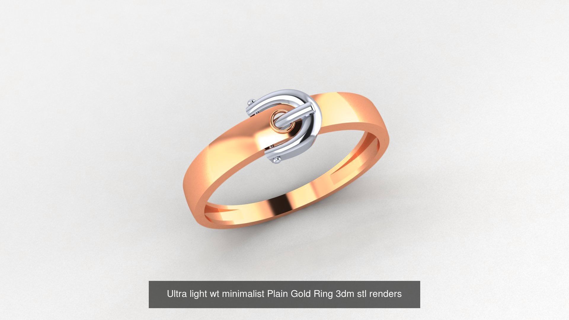 103 Ultra light wt minimalist Plain Gold Ring 3dm stl renders 3D Model Collection_42