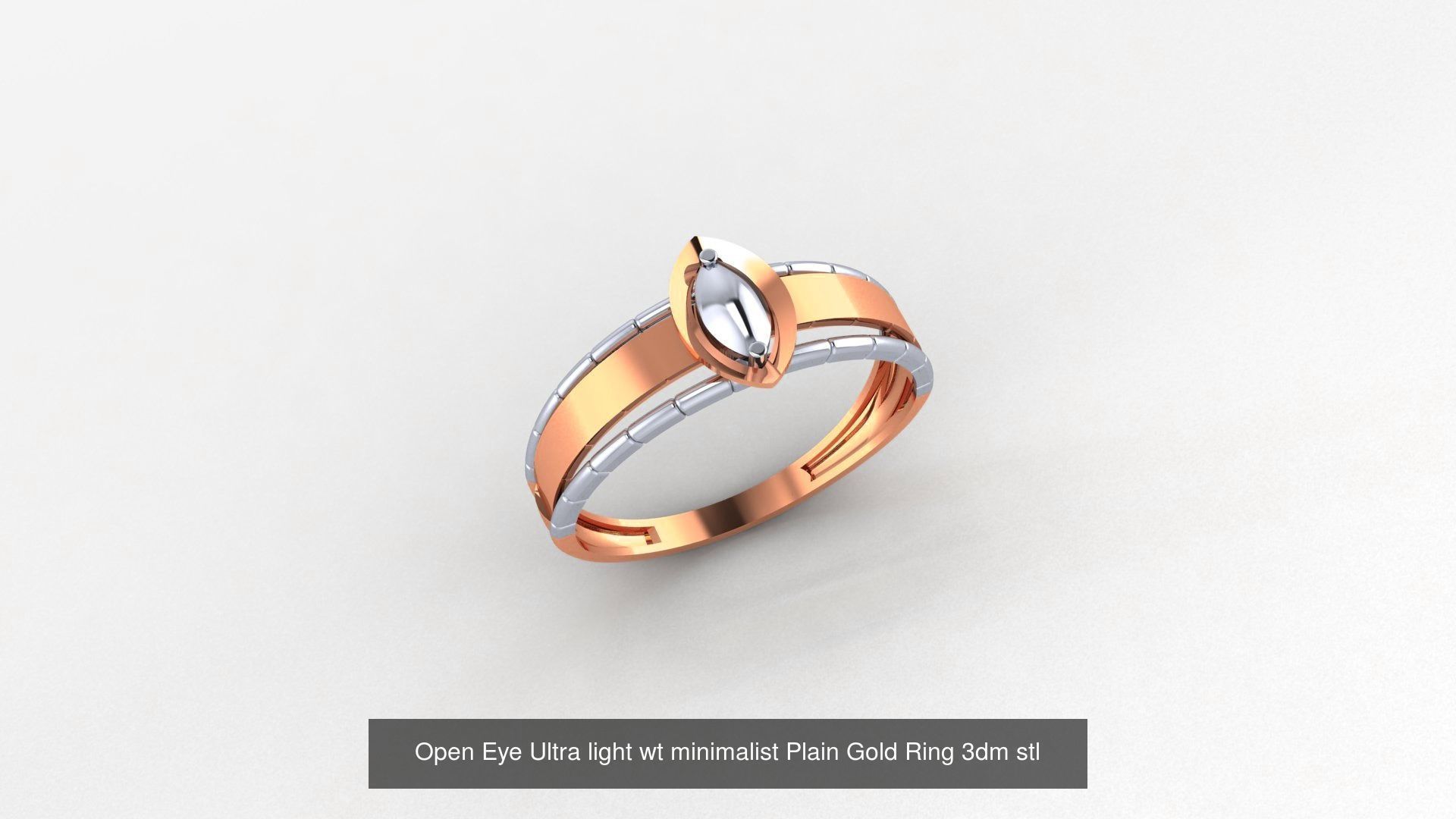 103 Ultra light wt minimalist Plain Gold Ring 3dm stl renders 3D Model Collection_108