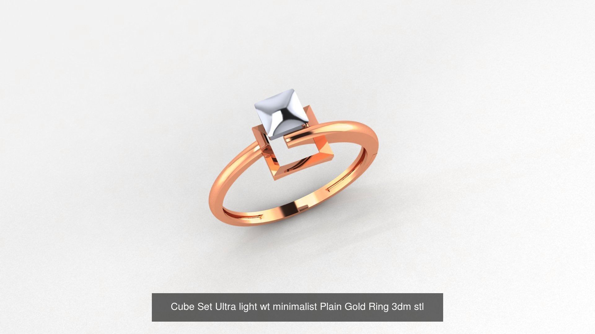 103 Ultra light wt minimalist Plain Gold Ring 3dm stl renders 3D Model Collection_107
