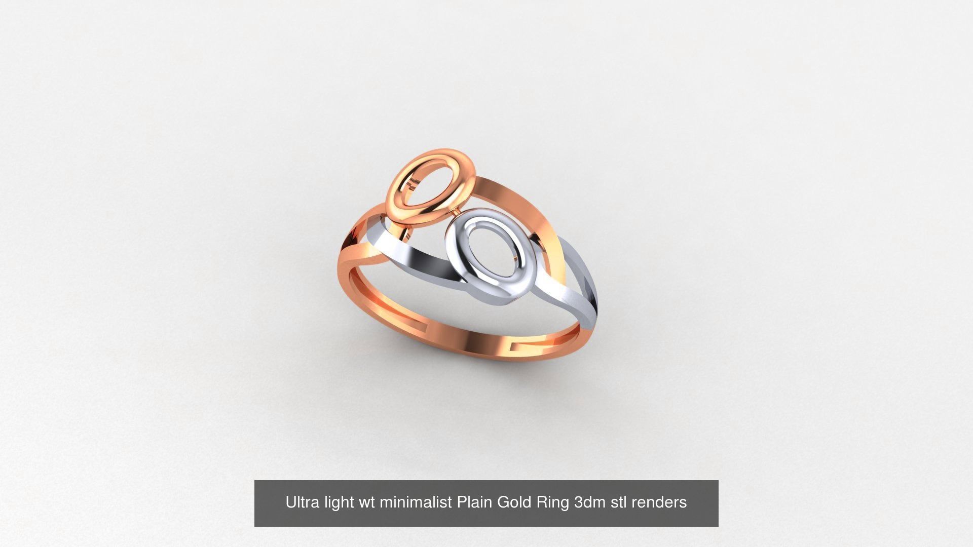 103 Ultra light wt minimalist Plain Gold Ring 3dm stl renders 3D Model Collection_38