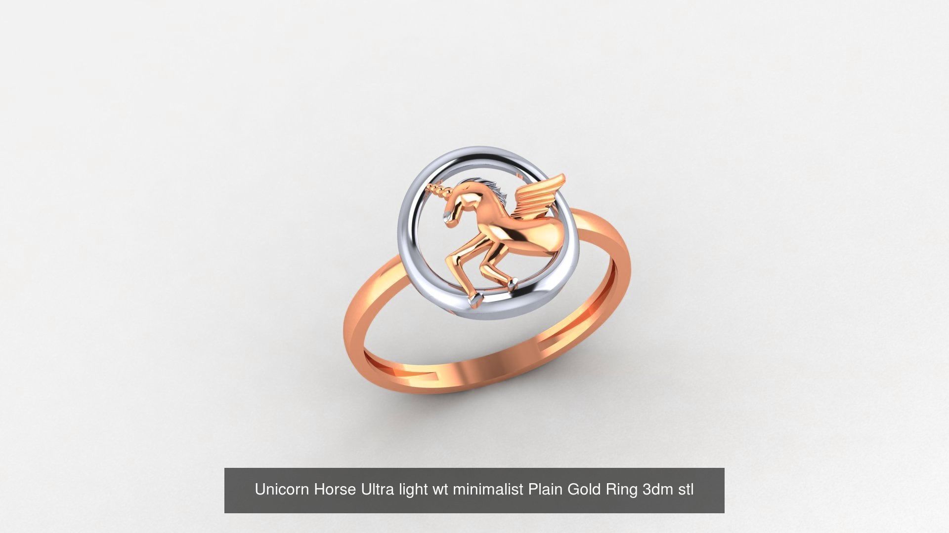 103 Ultra light wt minimalist Plain Gold Ring 3dm stl renders 3D Model Collection_64