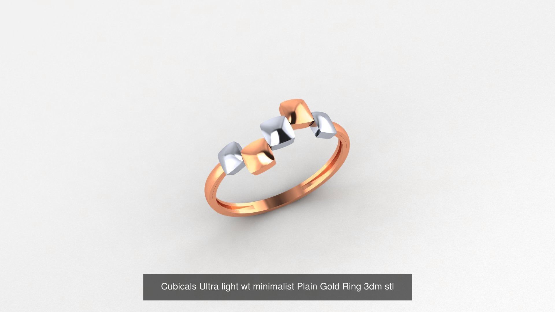 103 Ultra light wt minimalist Plain Gold Ring 3dm stl renders 3D Model Collection_58