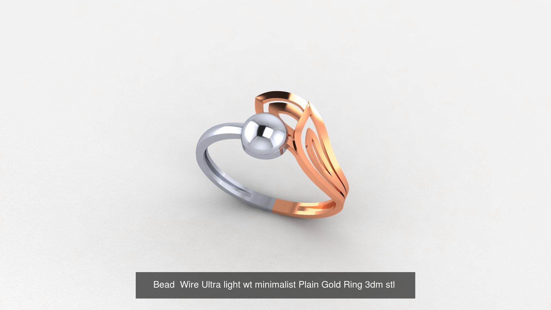 103 Ultra light wt minimalist Plain Gold Ring 3dm stl renders 3D Model Collection_69