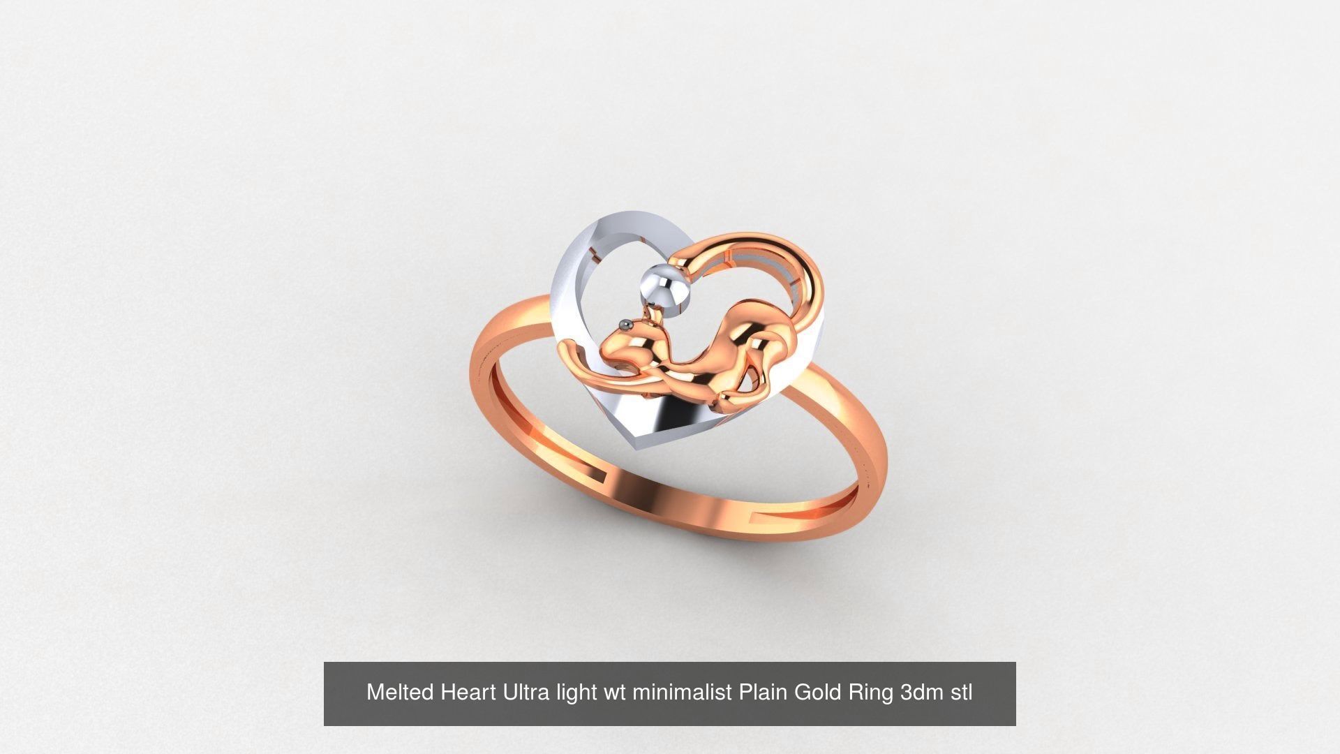 103 Ultra light wt minimalist Plain Gold Ring 3dm stl renders 3D Model Collection_112