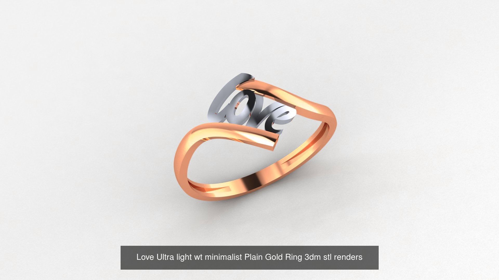 103 Ultra light wt minimalist Plain Gold Ring 3dm stl renders 3D Model Collection_53