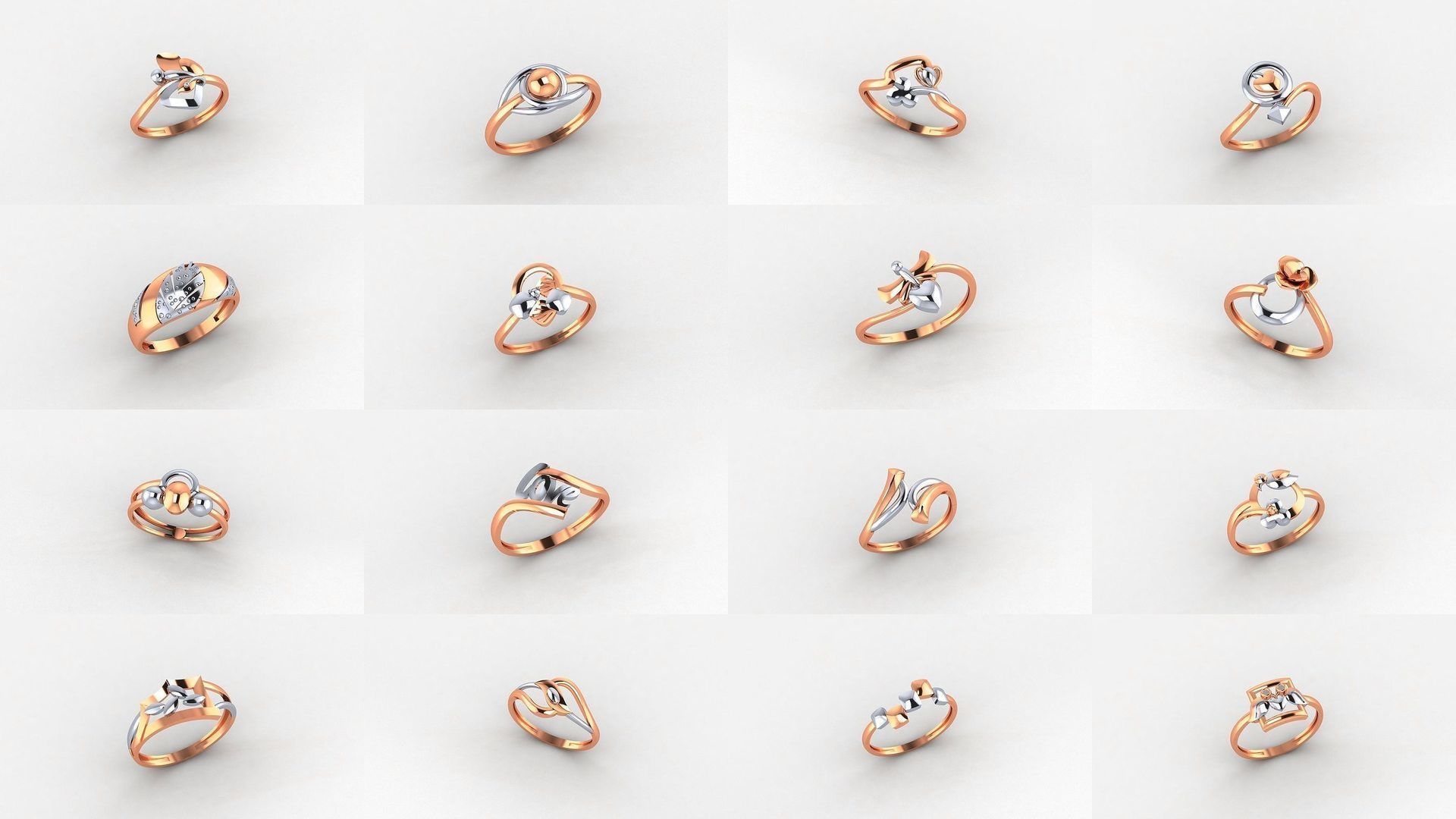 103 Ultra light wt minimalist Plain Gold Ring 3dm stl renders 3D Model Collection_5