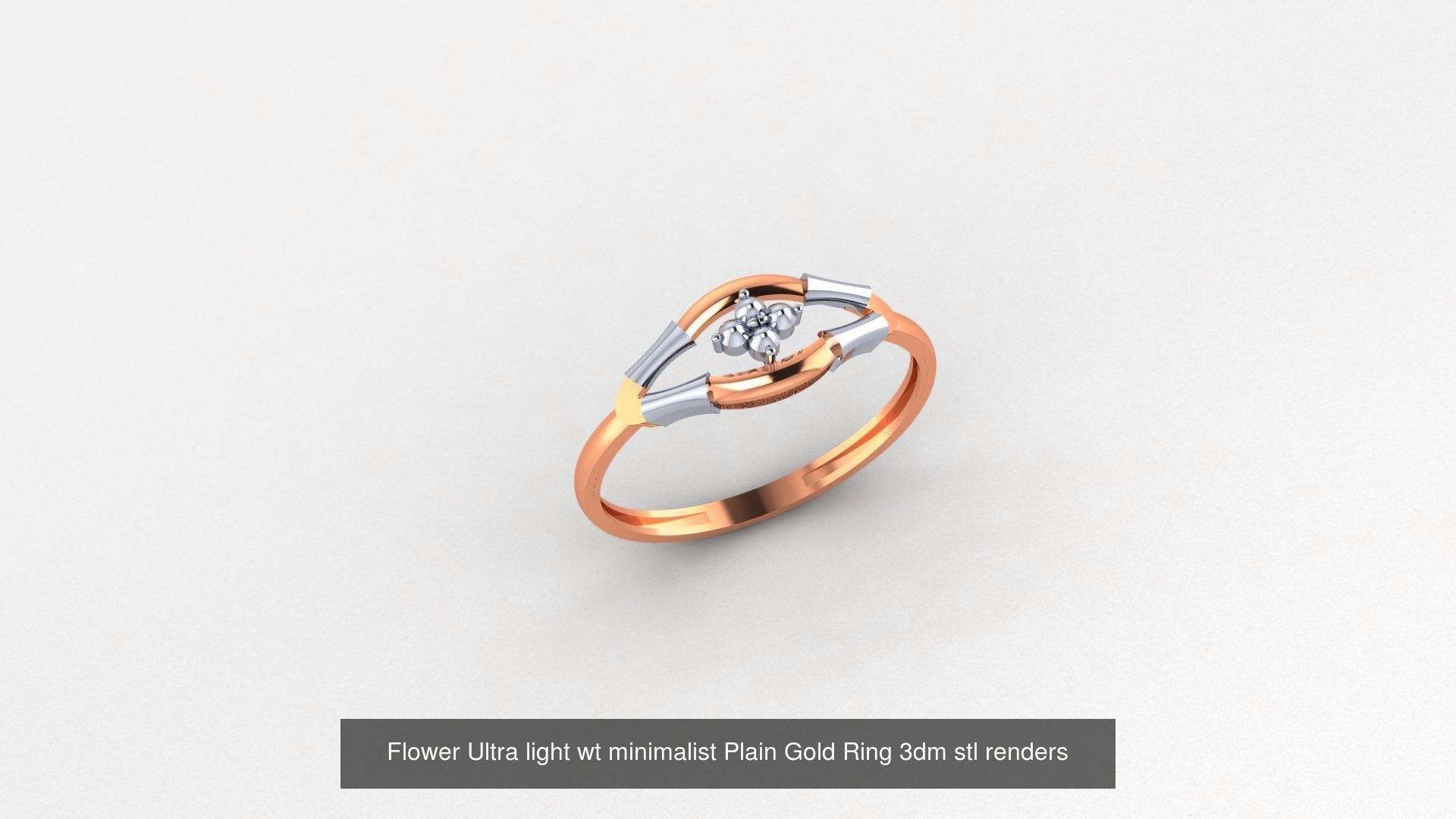 103 Ultra light wt minimalist Plain Gold Ring 3dm stl renders 3D Model Collection_113