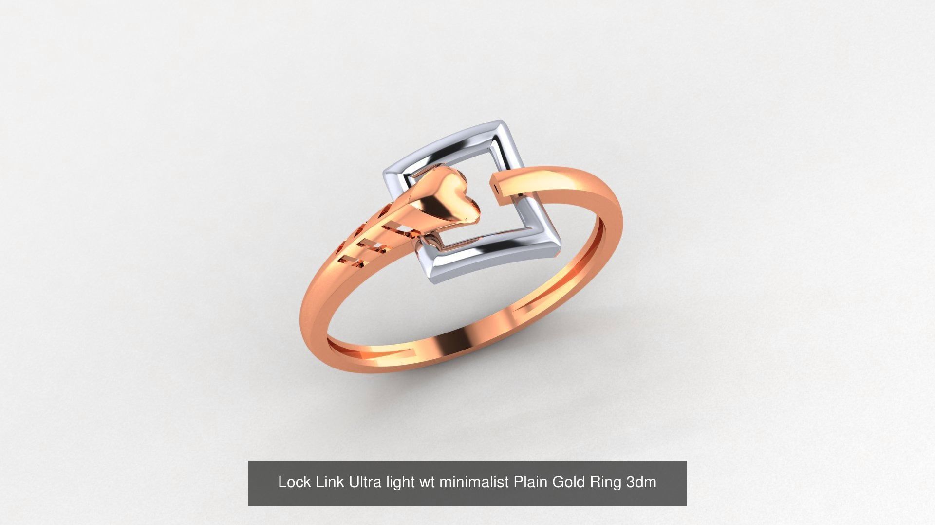 103 Ultra light wt minimalist Plain Gold Ring 3dm stl renders 3D Model Collection_84