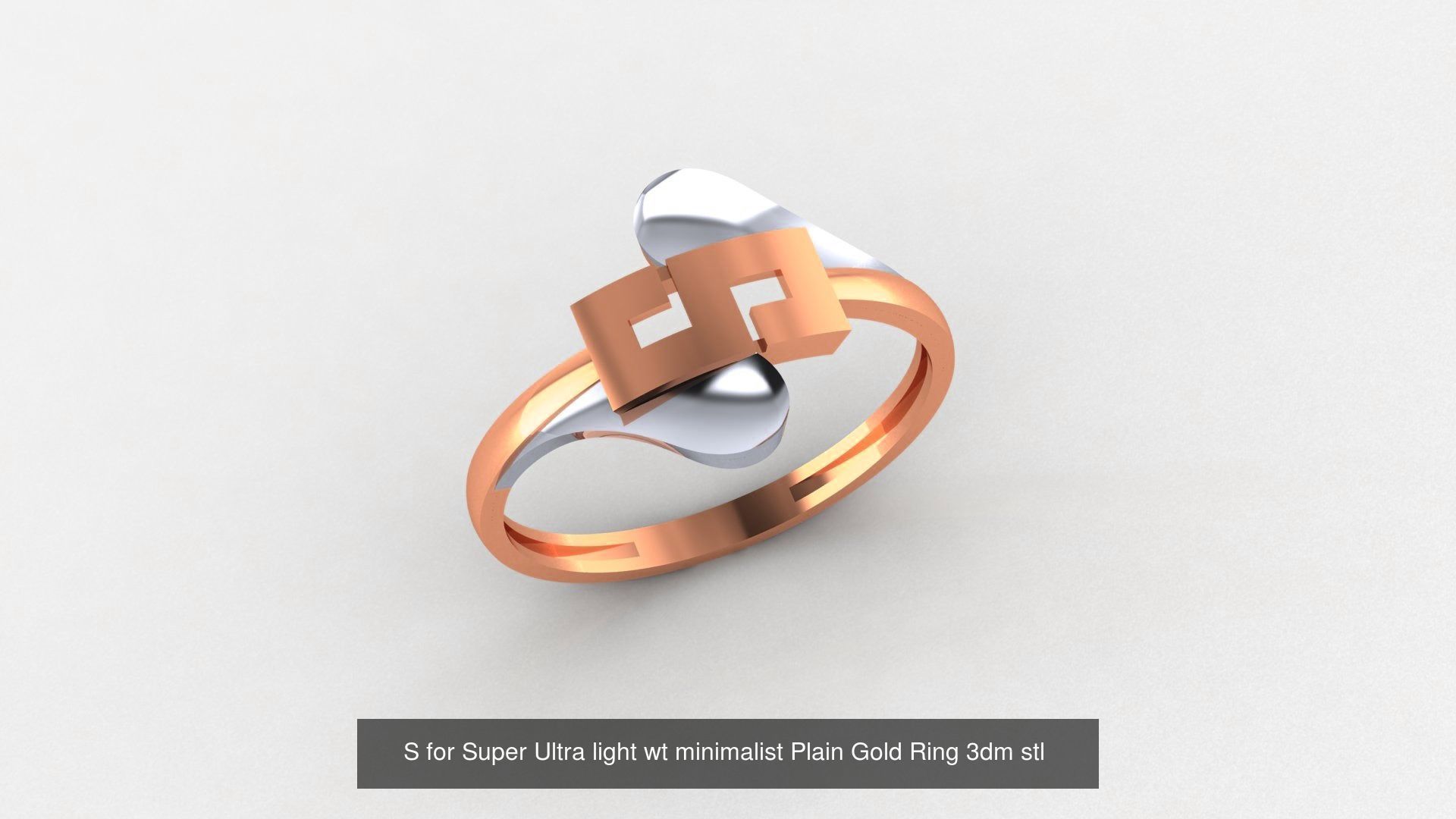 103 Ultra light wt minimalist Plain Gold Ring 3dm stl renders 3D Model Collection_71
