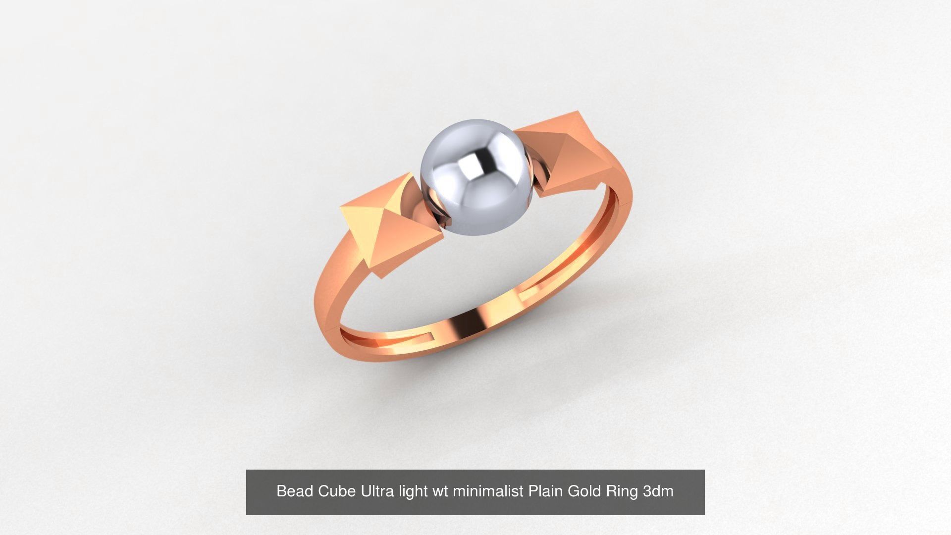 103 Ultra light wt minimalist Plain Gold Ring 3dm stl renders 3D Model Collection_96