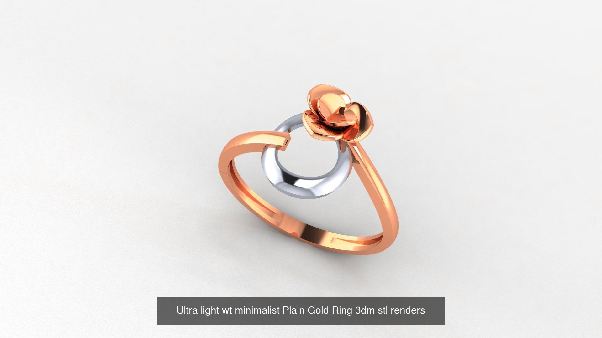 103 Ultra light wt minimalist Plain Gold Ring 3dm stl renders 3D Model Collection_51