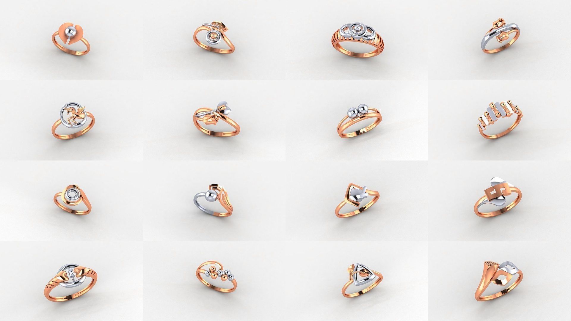 103 Ultra light wt minimalist Plain Gold Ring 3dm stl renders 3D Model Collection_7