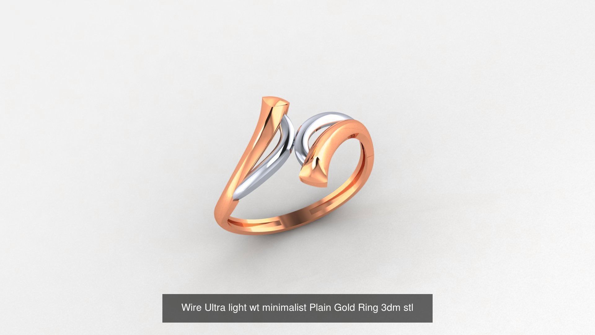 103 Ultra light wt minimalist Plain Gold Ring 3dm stl renders 3D Model Collection_54