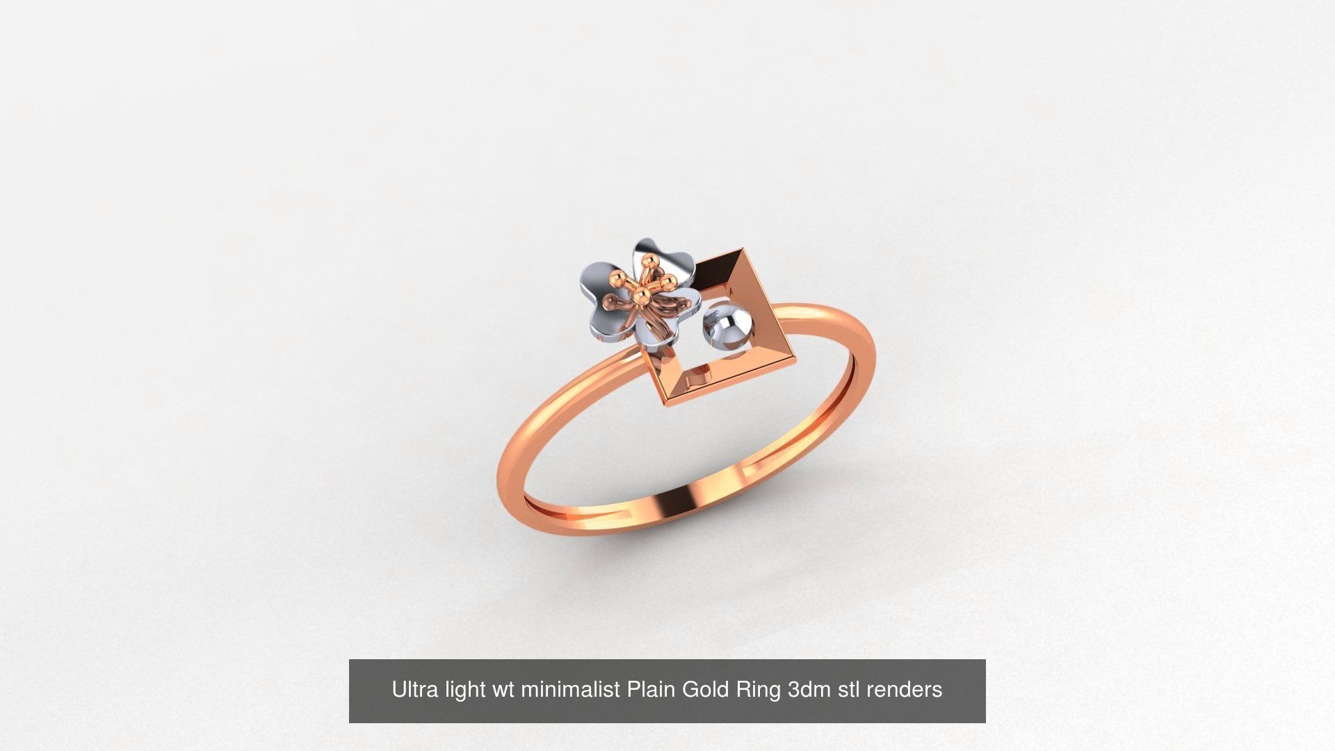 103 Ultra light wt minimalist Plain Gold Ring 3dm stl renders 3D Model Collection_29