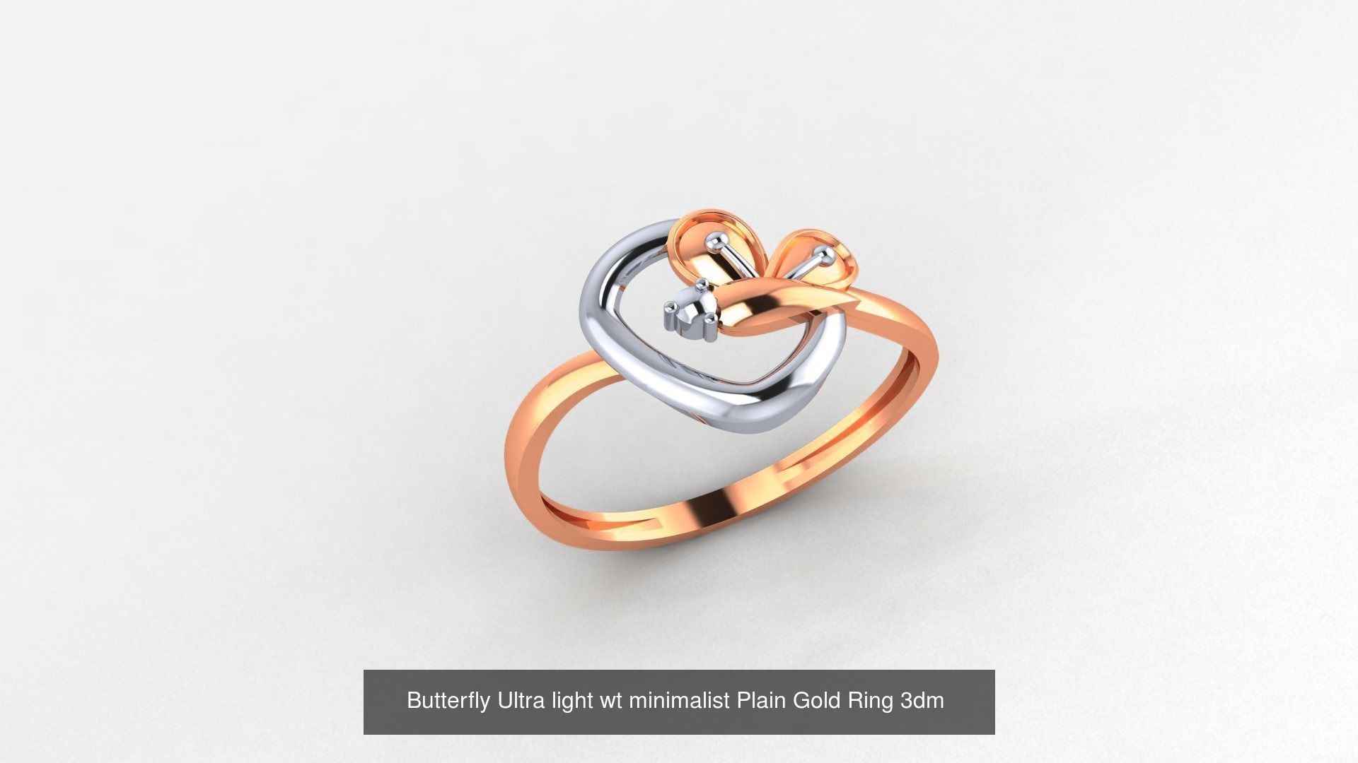 103 Ultra light wt minimalist Plain Gold Ring 3dm stl renders 3D Model Collection_76