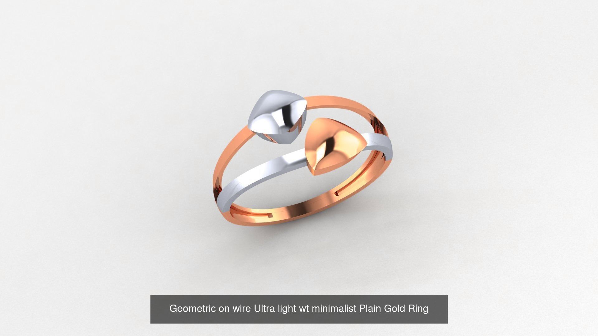 103 Ultra light wt minimalist Plain Gold Ring 3dm stl renders 3D Model Collection_99
