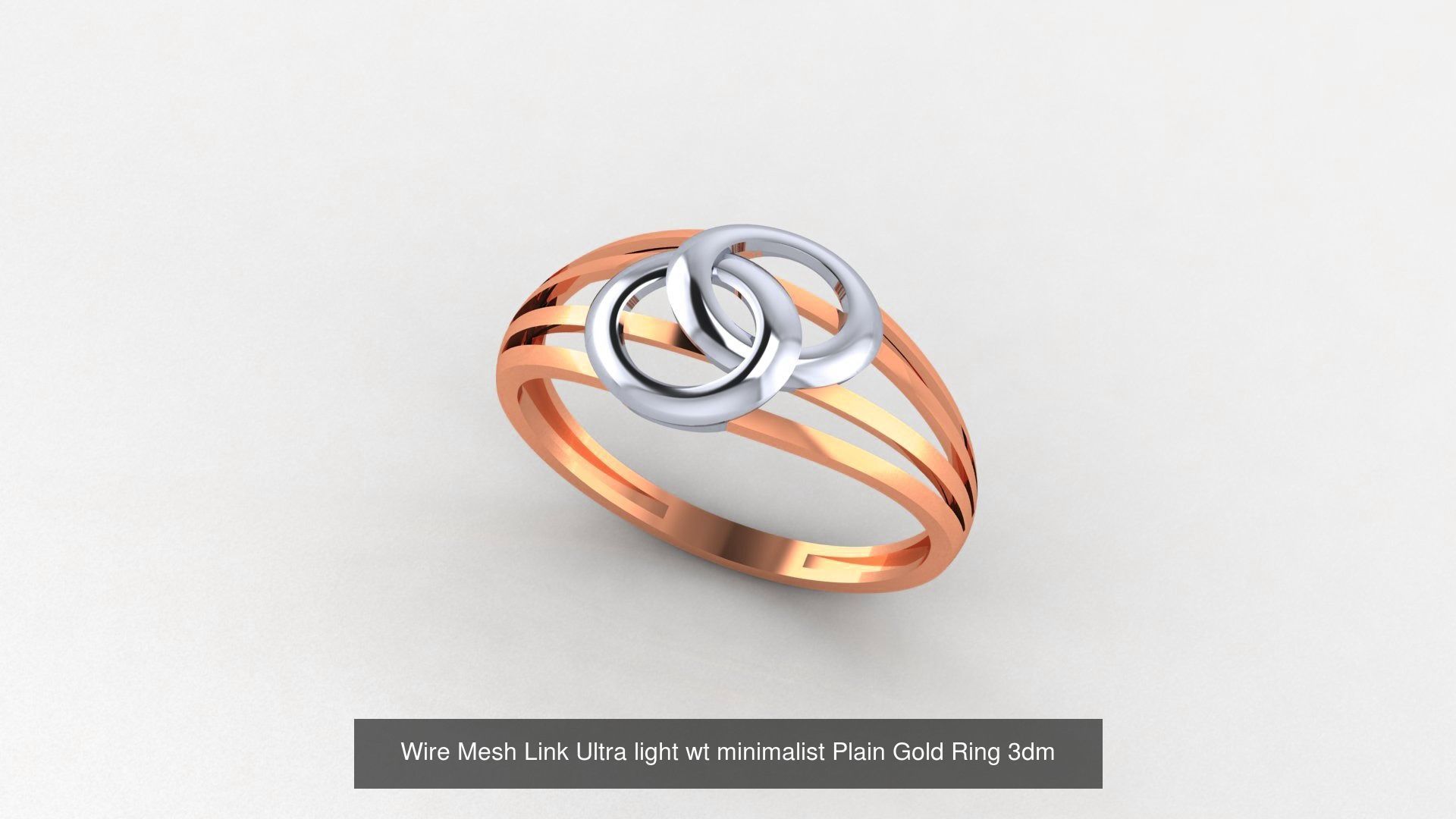 103 Ultra light wt minimalist Plain Gold Ring 3dm stl renders 3D Model Collection_82