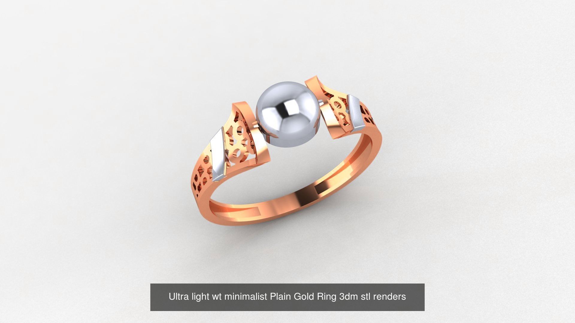 103 Ultra light wt minimalist Plain Gold Ring 3dm stl renders 3D Model Collection_101