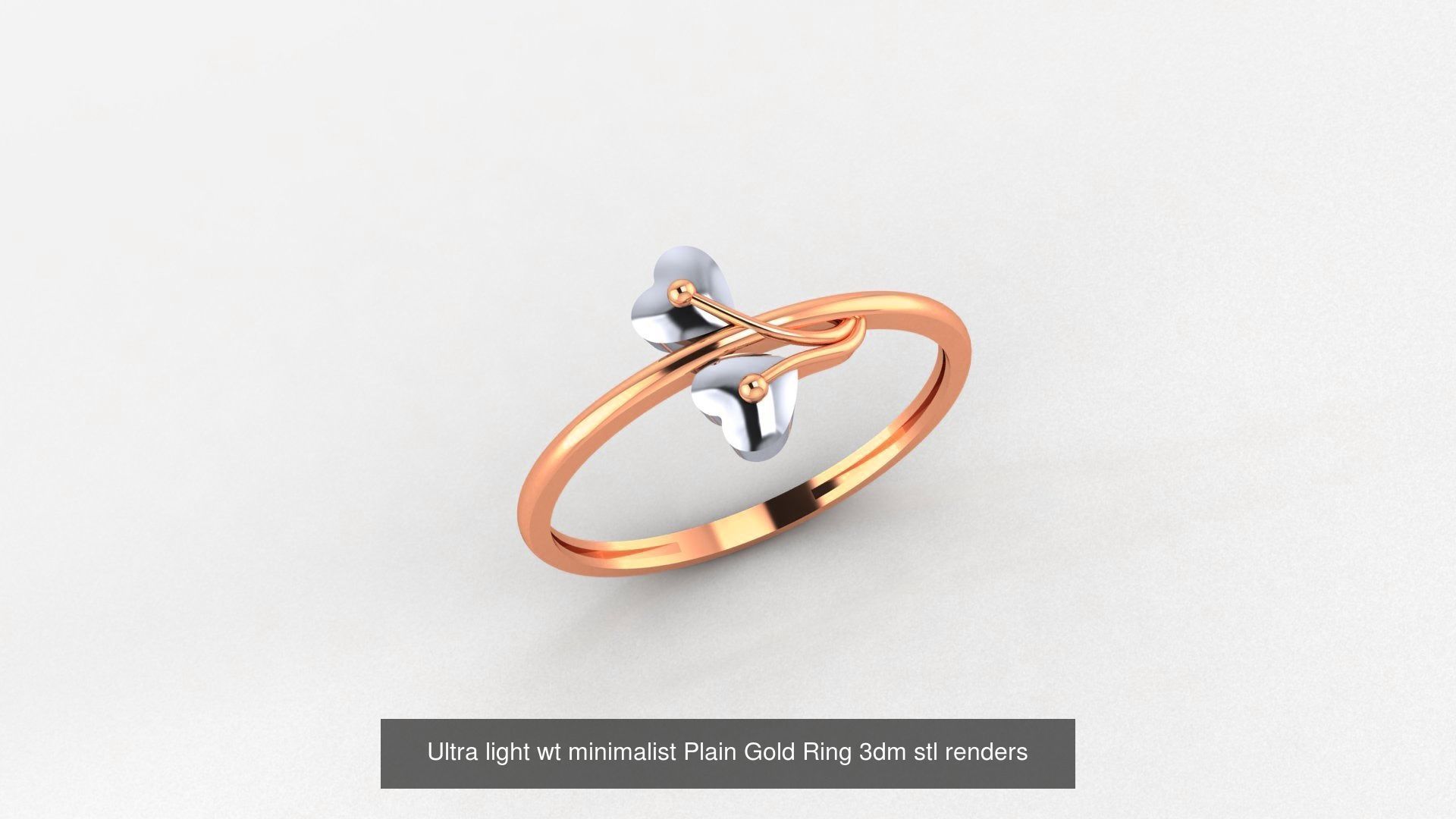 103 Ultra light wt minimalist Plain Gold Ring 3dm stl renders 3D Model Collection_30