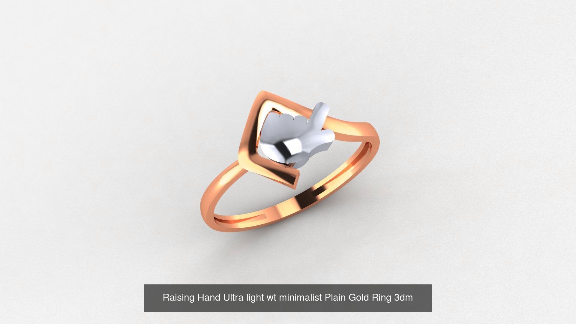 103 Ultra light wt minimalist Plain Gold Ring 3dm stl renders 3D Model Collection_70