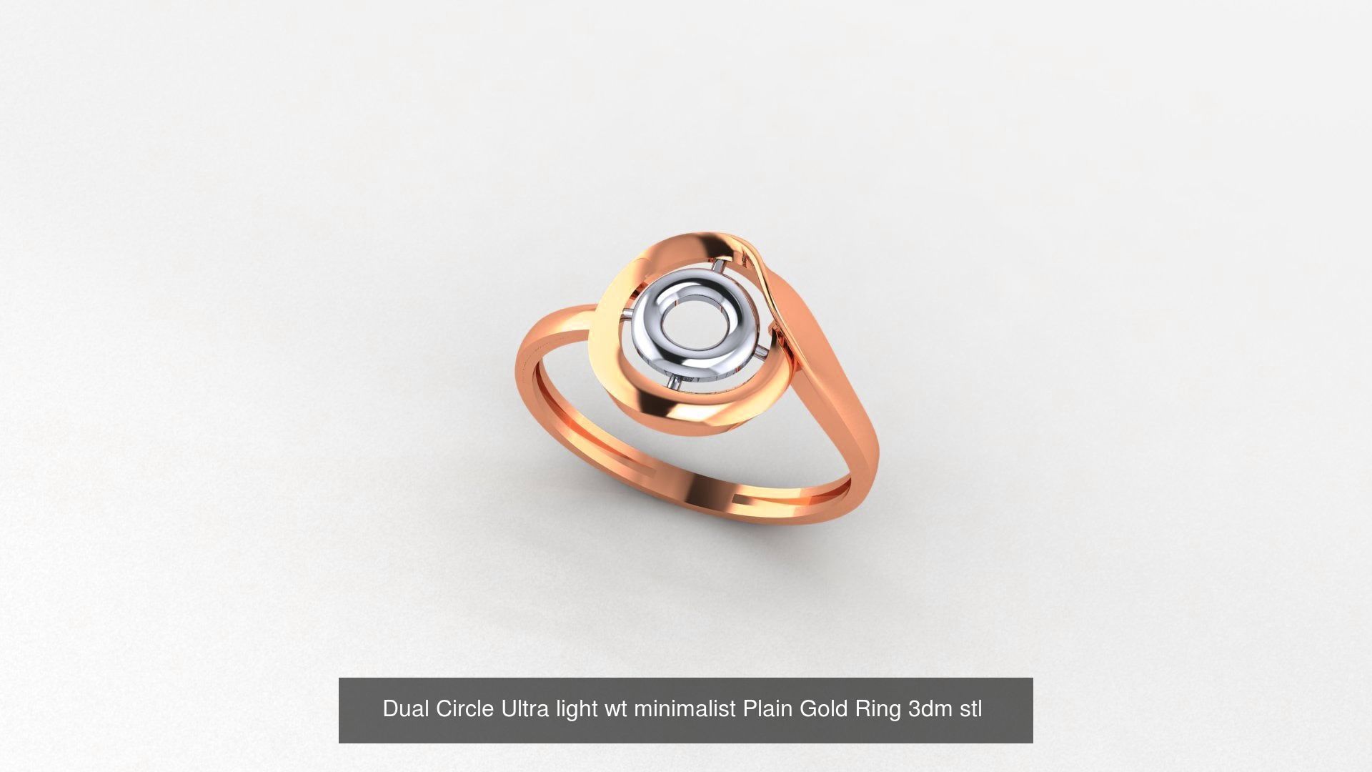 103 Ultra light wt minimalist Plain Gold Ring 3dm stl renders 3D Model Collection_68