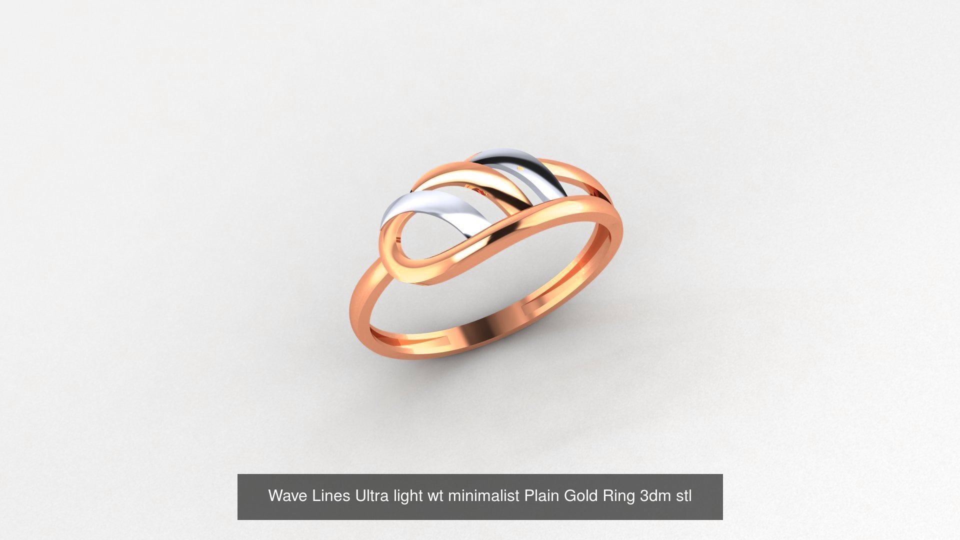 103 Ultra light wt minimalist Plain Gold Ring 3dm stl renders 3D Model Collection_111