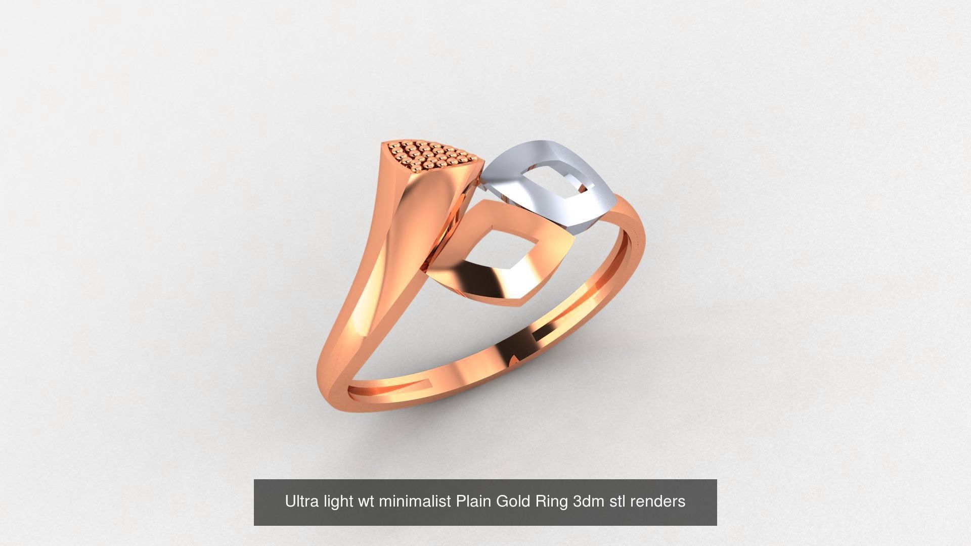 103 Ultra light wt minimalist Plain Gold Ring 3dm stl renders 3D Model Collection_75